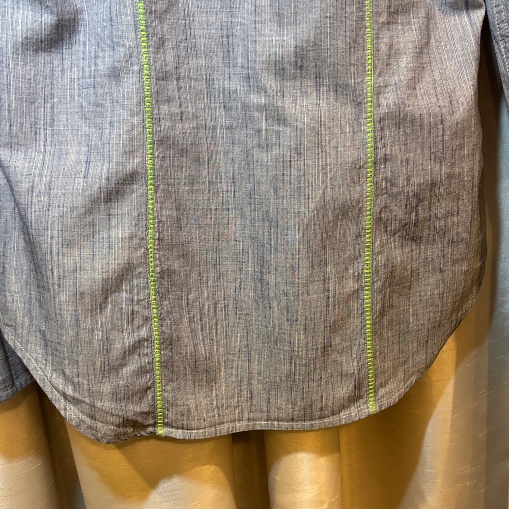 Rock & Roll Cowgirl Chambray button down Western Shirt, Rodeo, small - Picture 11 of 13